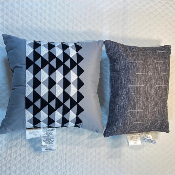 2 Throw Pillows. Gray, White & Black. Never Used. - Picture 1 of 11